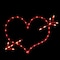 17" Lighted Red Heart with Arrow Valentine's Day Window Silhouette Decoration